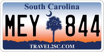 SC license plate MEY844