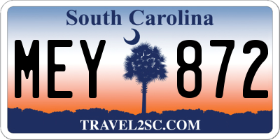 SC license plate MEY872