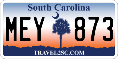 SC license plate MEY873