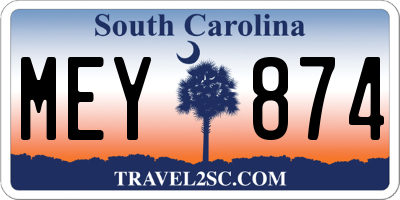 SC license plate MEY874