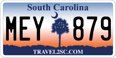 SC license plate MEY879