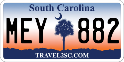 SC license plate MEY882