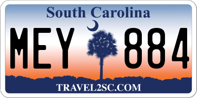 SC license plate MEY884