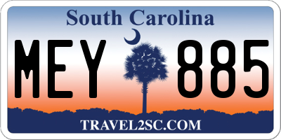 SC license plate MEY885