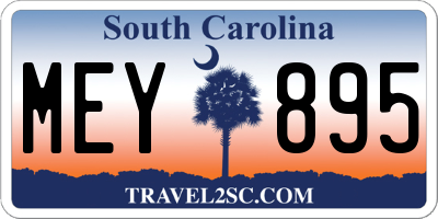 SC license plate MEY895