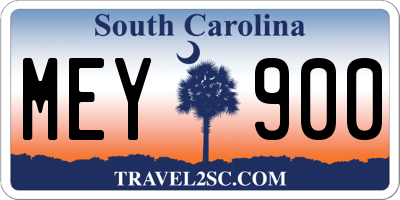 SC license plate MEY900