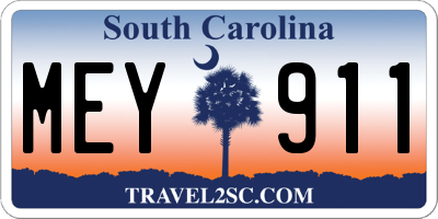 SC license plate MEY911