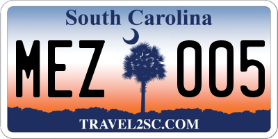 SC license plate MEZ005