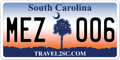 SC license plate MEZ006