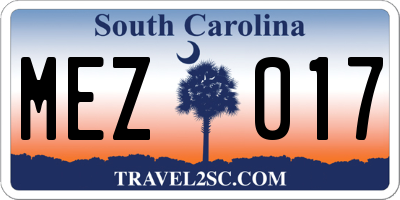 SC license plate MEZ017