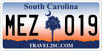 SC license plate MEZ019