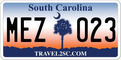 SC license plate MEZ023