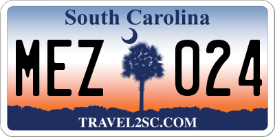 SC license plate MEZ024
