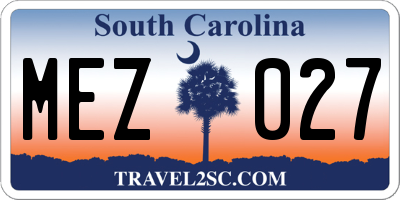 SC license plate MEZ027