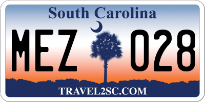 SC license plate MEZ028