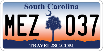 SC license plate MEZ037