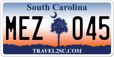 SC license plate MEZ045