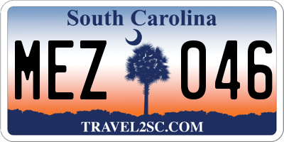 SC license plate MEZ046