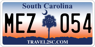 SC license plate MEZ054