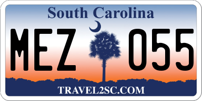 SC license plate MEZ055