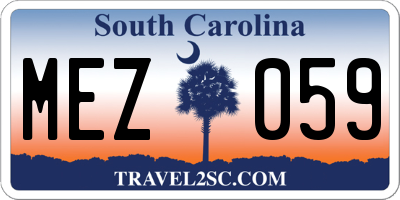 SC license plate MEZ059