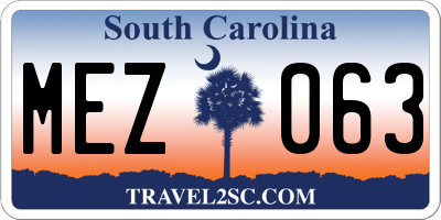 SC license plate MEZ063