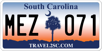 SC license plate MEZ071