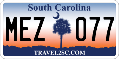 SC license plate MEZ077
