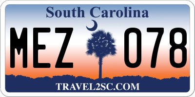 SC license plate MEZ078