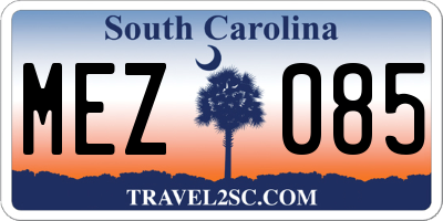 SC license plate MEZ085