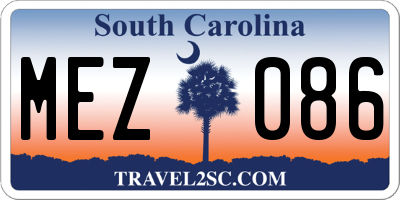 SC license plate MEZ086