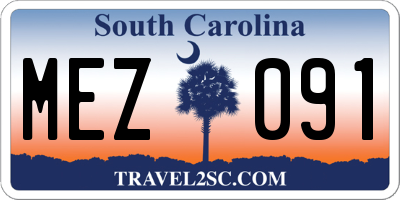 SC license plate MEZ091
