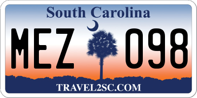 SC license plate MEZ098