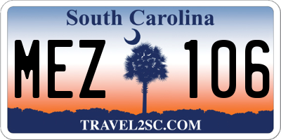 SC license plate MEZ106