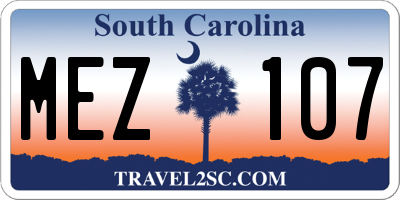 SC license plate MEZ107