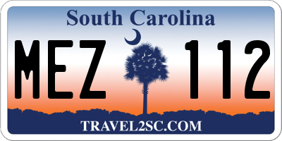 SC license plate MEZ112