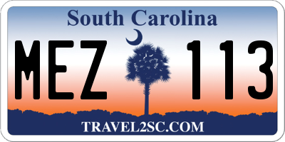 SC license plate MEZ113