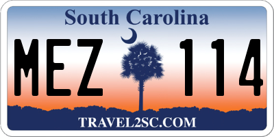 SC license plate MEZ114
