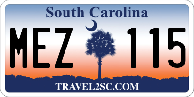 SC license plate MEZ115