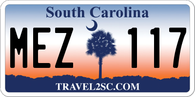 SC license plate MEZ117