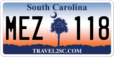 SC license plate MEZ118