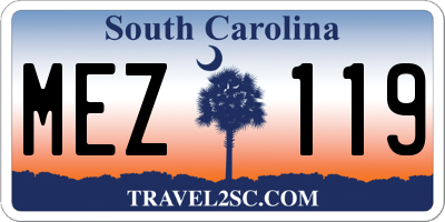 SC license plate MEZ119