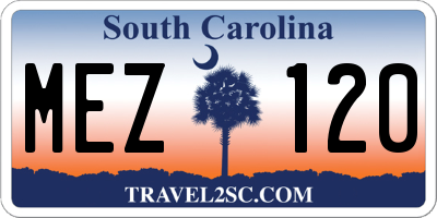 SC license plate MEZ120