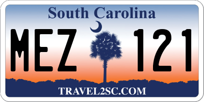 SC license plate MEZ121