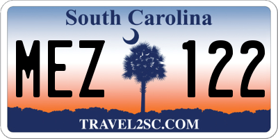 SC license plate MEZ122