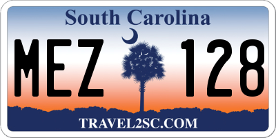 SC license plate MEZ128