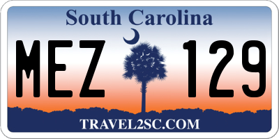 SC license plate MEZ129