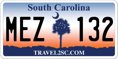 SC license plate MEZ132