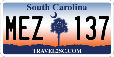 SC license plate MEZ137