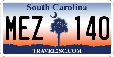 SC license plate MEZ140